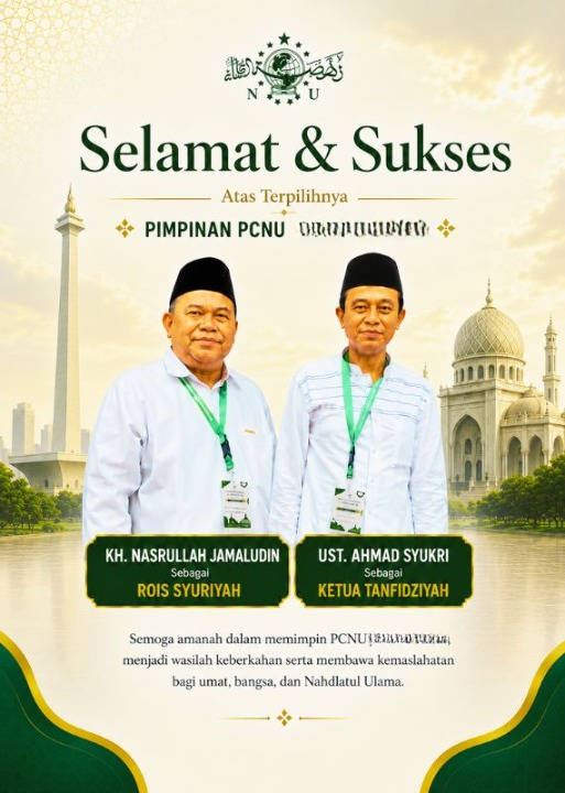 PCNU  Pengurus Cabang Kabupaten Pasaman Barat Rois Syuriyah KH Nasrullah Jamaludin dan Ketua Tanfidziyah Ust Ahmad Syukri